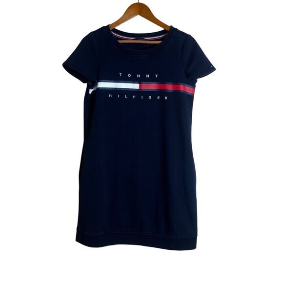 3 for $30! Tommy Hilfiger navy fleece sweater dress - Picture 1 of 8